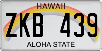 HI license plate ZKB439