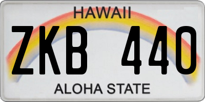 HI license plate ZKB440
