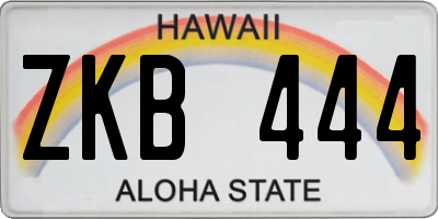 HI license plate ZKB444