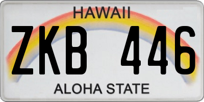 HI license plate ZKB446