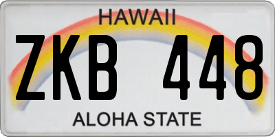 HI license plate ZKB448