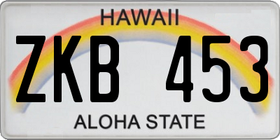 HI license plate ZKB453