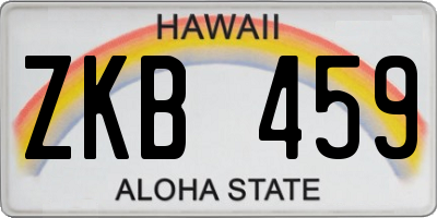 HI license plate ZKB459