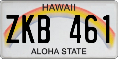 HI license plate ZKB461