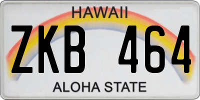 HI license plate ZKB464