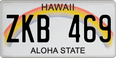 HI license plate ZKB469