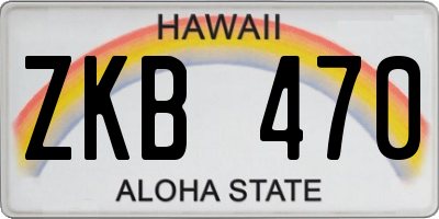 HI license plate ZKB470