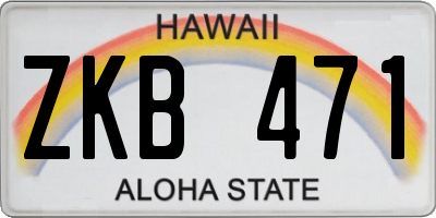 HI license plate ZKB471