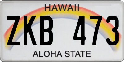 HI license plate ZKB473