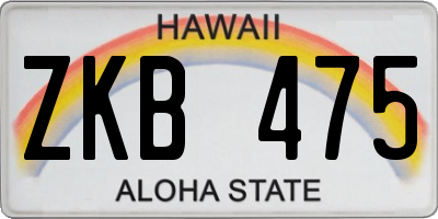 HI license plate ZKB475
