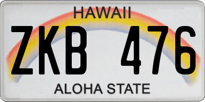 HI license plate ZKB476