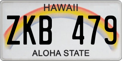 HI license plate ZKB479