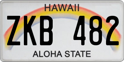HI license plate ZKB482