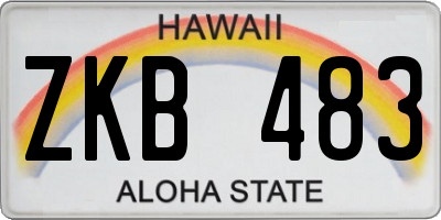 HI license plate ZKB483