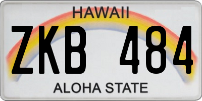 HI license plate ZKB484