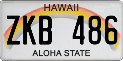 HI license plate ZKB486
