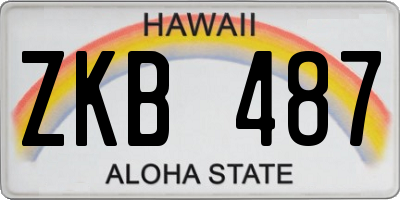 HI license plate ZKB487