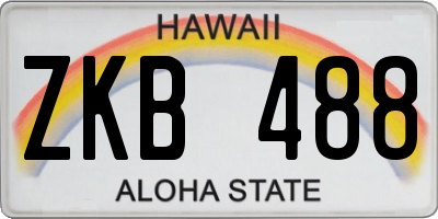HI license plate ZKB488