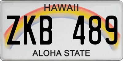 HI license plate ZKB489