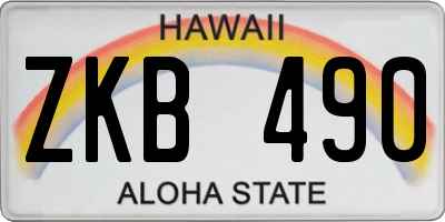 HI license plate ZKB490