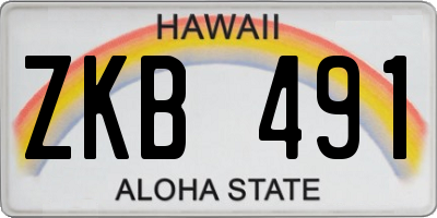HI license plate ZKB491