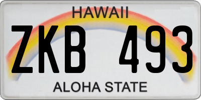HI license plate ZKB493