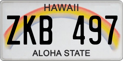 HI license plate ZKB497