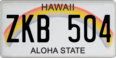 HI license plate ZKB504