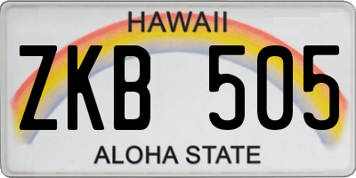 HI license plate ZKB505