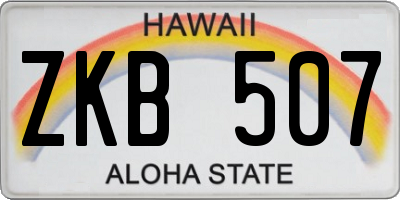 HI license plate ZKB507
