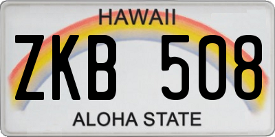 HI license plate ZKB508