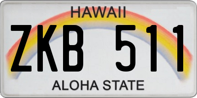 HI license plate ZKB511