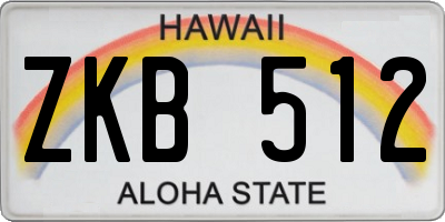 HI license plate ZKB512