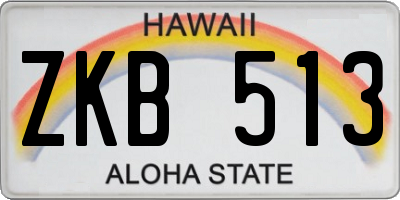 HI license plate ZKB513
