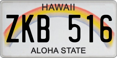 HI license plate ZKB516