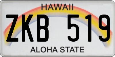 HI license plate ZKB519