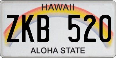 HI license plate ZKB520