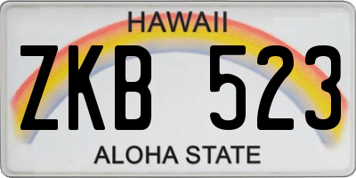 HI license plate ZKB523