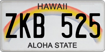 HI license plate ZKB525