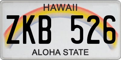 HI license plate ZKB526