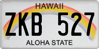 HI license plate ZKB527
