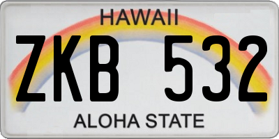 HI license plate ZKB532