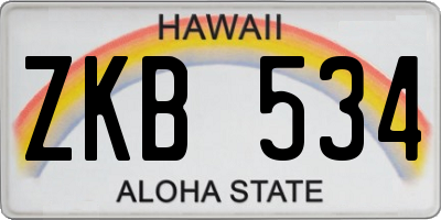 HI license plate ZKB534