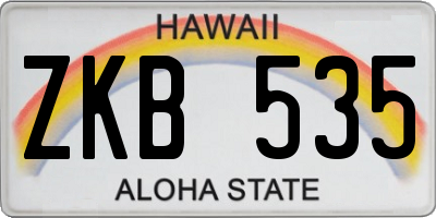 HI license plate ZKB535