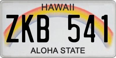 HI license plate ZKB541