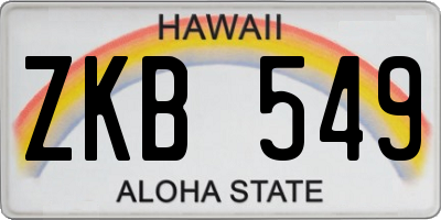 HI license plate ZKB549