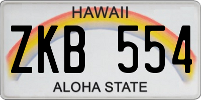 HI license plate ZKB554