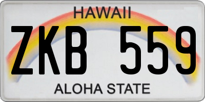 HI license plate ZKB559