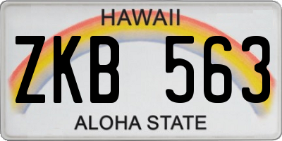 HI license plate ZKB563