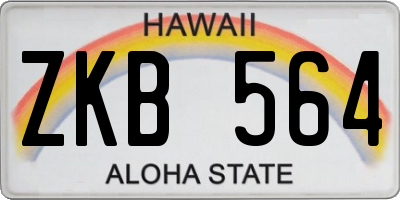 HI license plate ZKB564